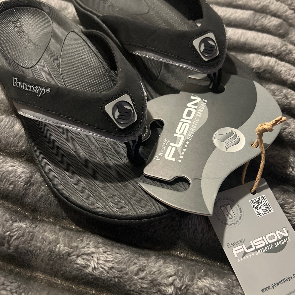 Powerstep Fusion Sandal Orthotic Flip-Flop Sz 7 Mens
